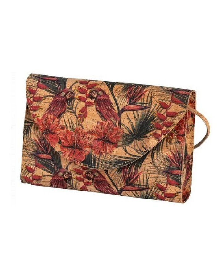 Kork-Deko Kleine Kork-Clutch „Jungle“ – vegan mit Magnetverschluss & Innentasche