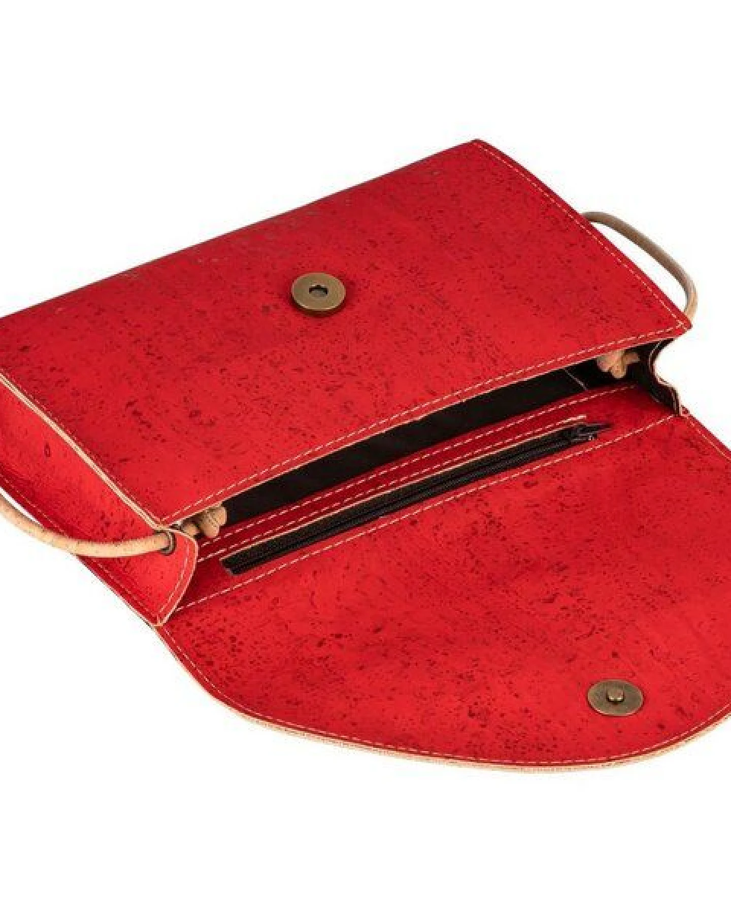 Kork-Deko Kleine rote Kork-Clutch – vegan, leicht & nachhaltig handgefertigt – Ansicht 3