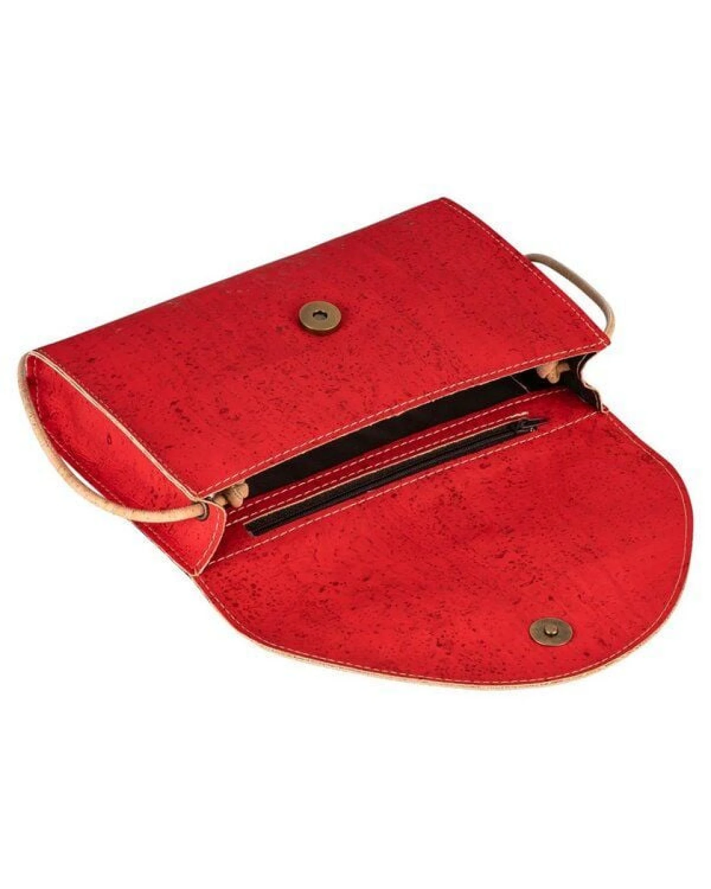Kork-Deko Kleine rote Kork-Clutch – vegan, leicht & nachhaltig handgefertigt – Ansicht 3