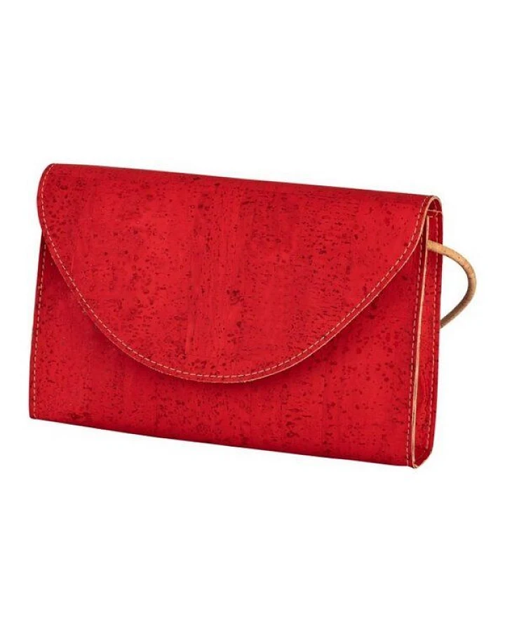 Kork-Deko Kleine rote Kork-Clutch – vegan, leicht handgefertigt