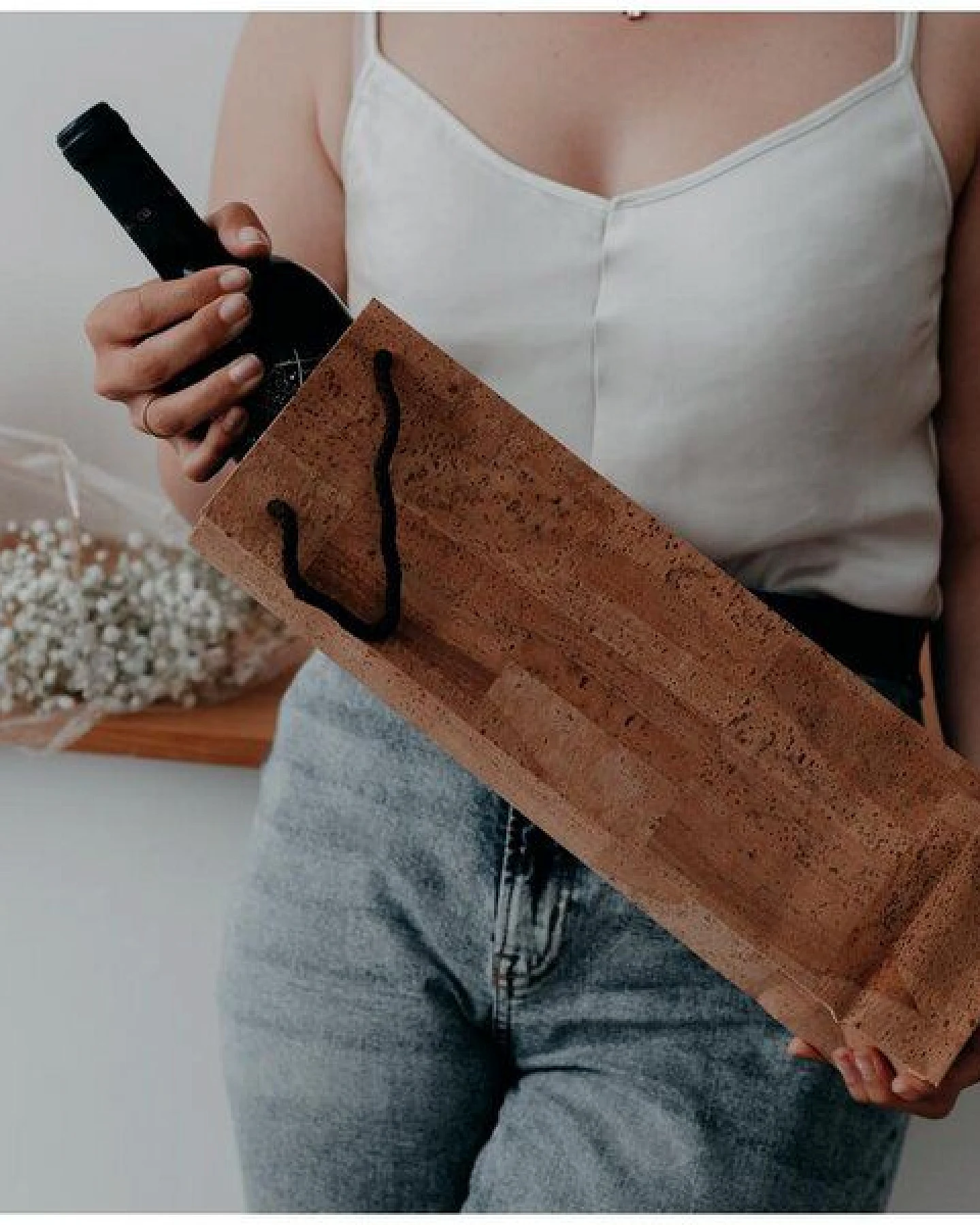 Kork-Deko Geschenkverpackung aus Kork für Weinflaschen – Ansicht 3