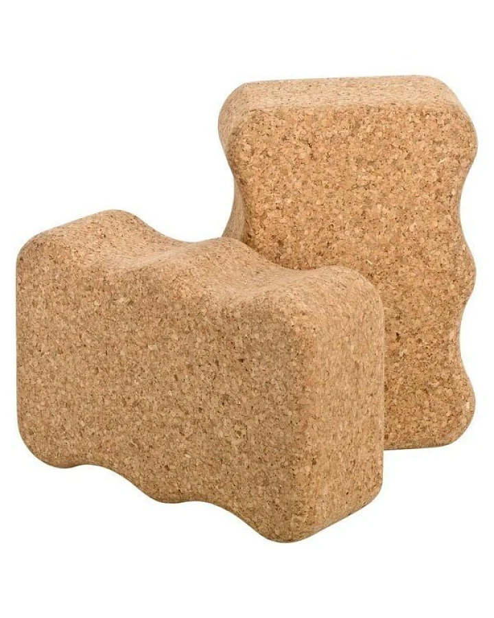 Kork-Deko Yoga Block WAVE - gewellt