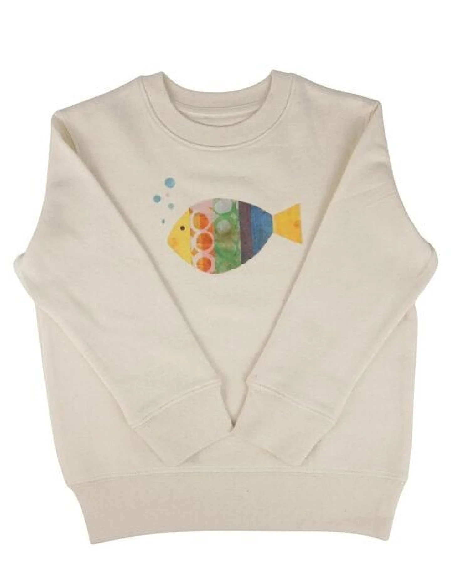 Meladi Kinder Sweater aus Biobaumwolle - Fisch auf Natural Raw – Ansicht 3