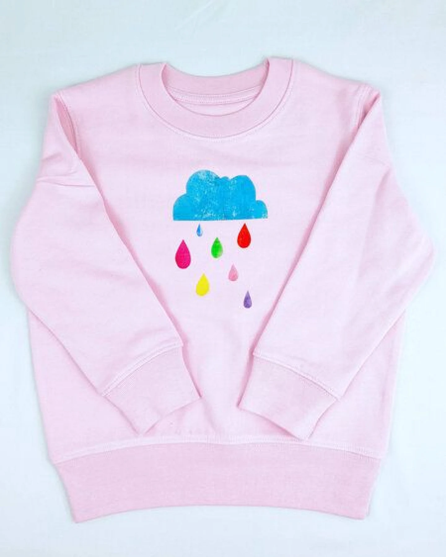 Meladi Kinder Sweater aus Biobaumwolle - Regenwolke auf Pink – Ansicht 3