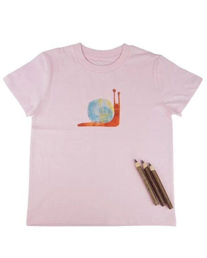 Meladi Kinder Shirt aus Biobaumwolle - Schnecke auf Pink