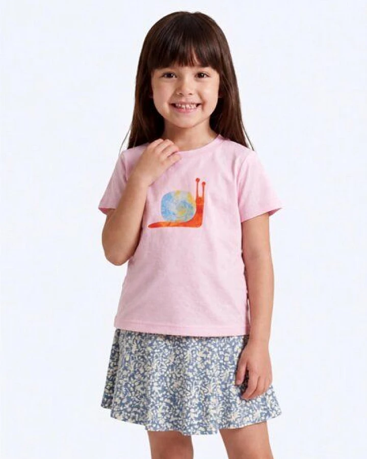 MELAdi Kinder Shirt aus Biobaumwolle - Schnecke auf Pink