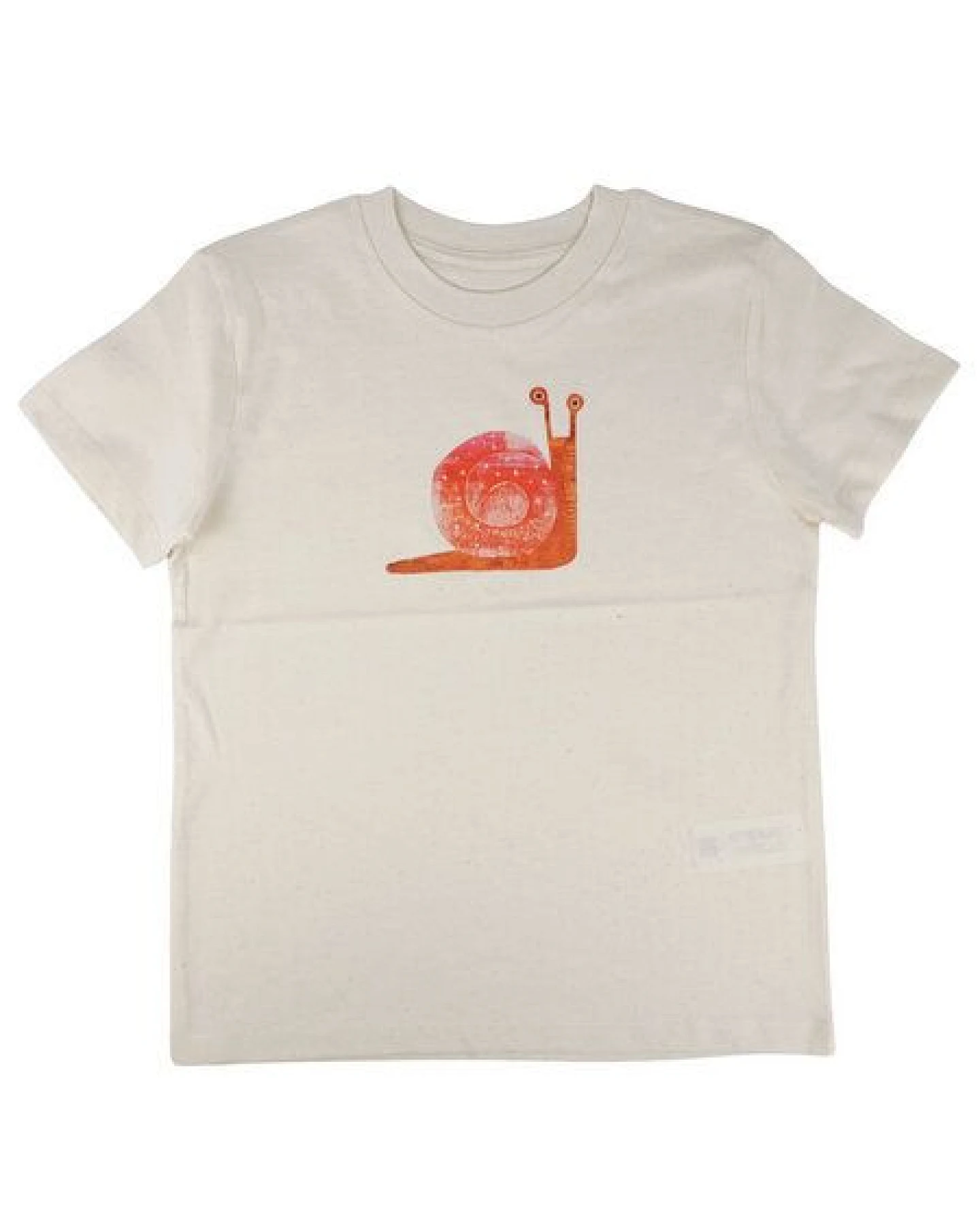 MELAdi Kinder Shirt aus Biobaumwolle - Rote Schnecke auf Natural Raw – Ansicht 3