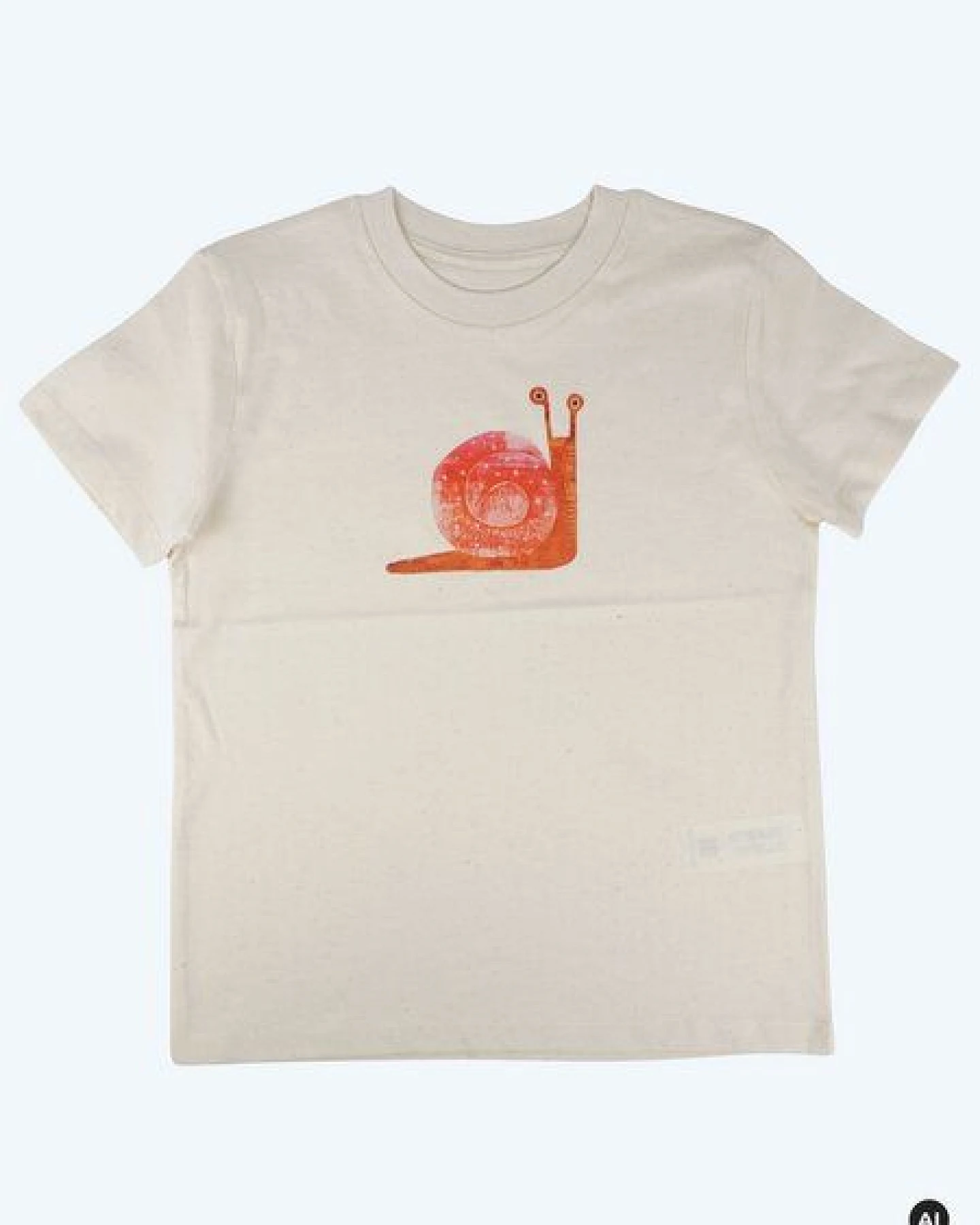 MELAdi Kinder Shirt aus Biobaumwolle - Rote Schnecke auf Natural Raw – Ansicht 2