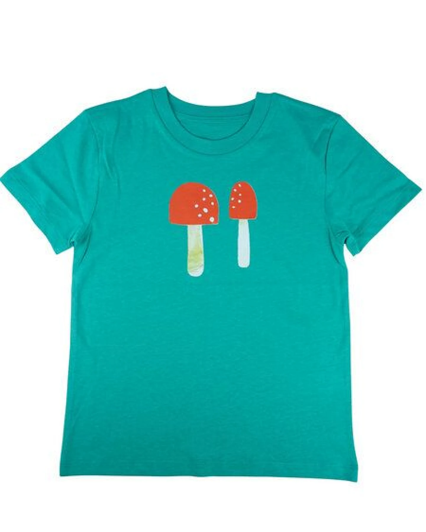 Meladi Kinder Shirt aus Biobaumwolle - Pilze auf Grün – Ansicht 3