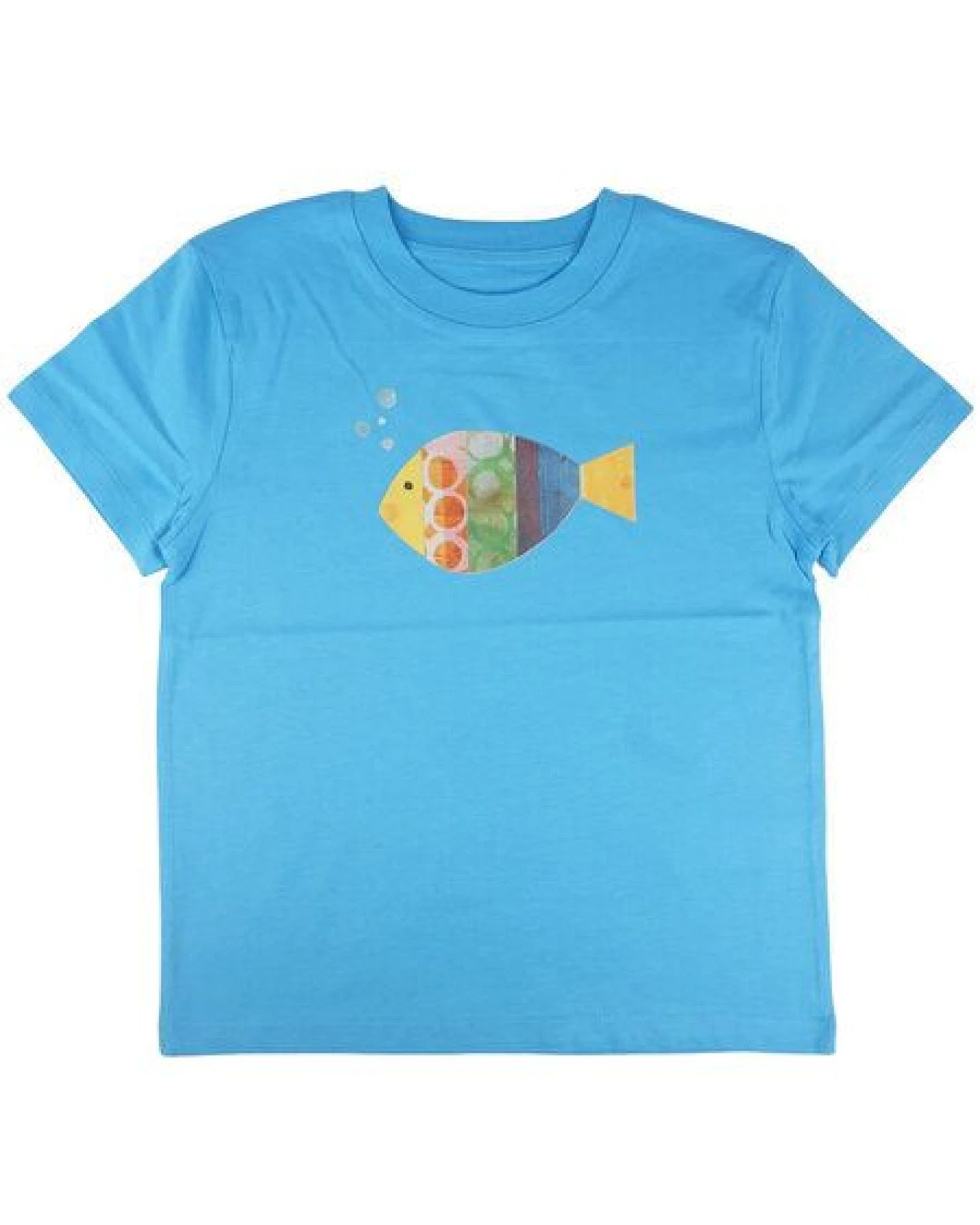 Meladi Kinder Shirt aus Biobaumwolle - Fisch auf Aqua Blue – Ansicht 3