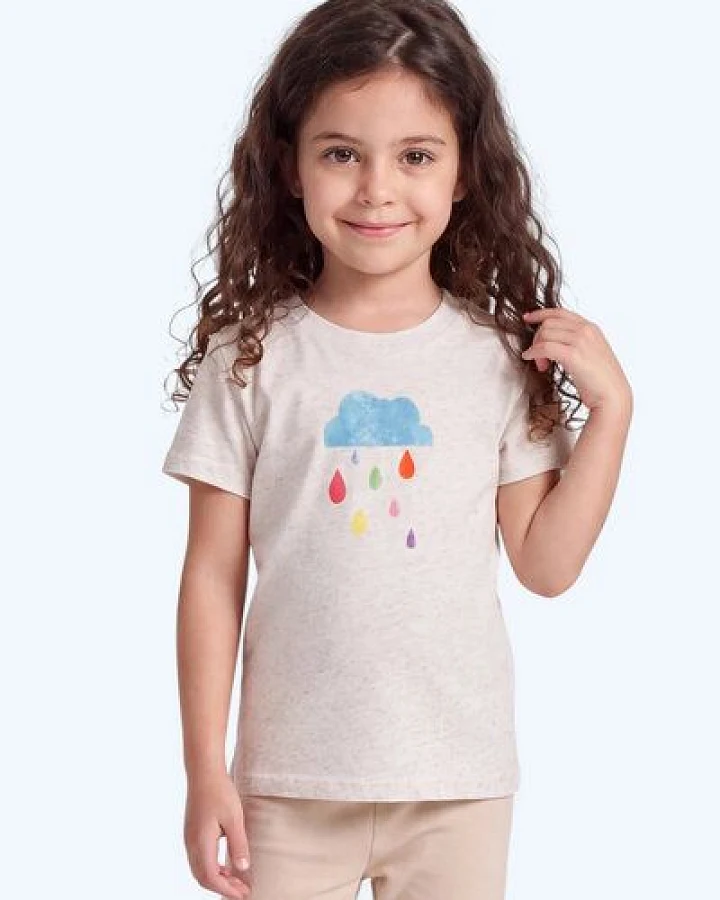 MELAdi Kinder Shirt aus Biobaumwolle - Regenwolke auf Eco Heather