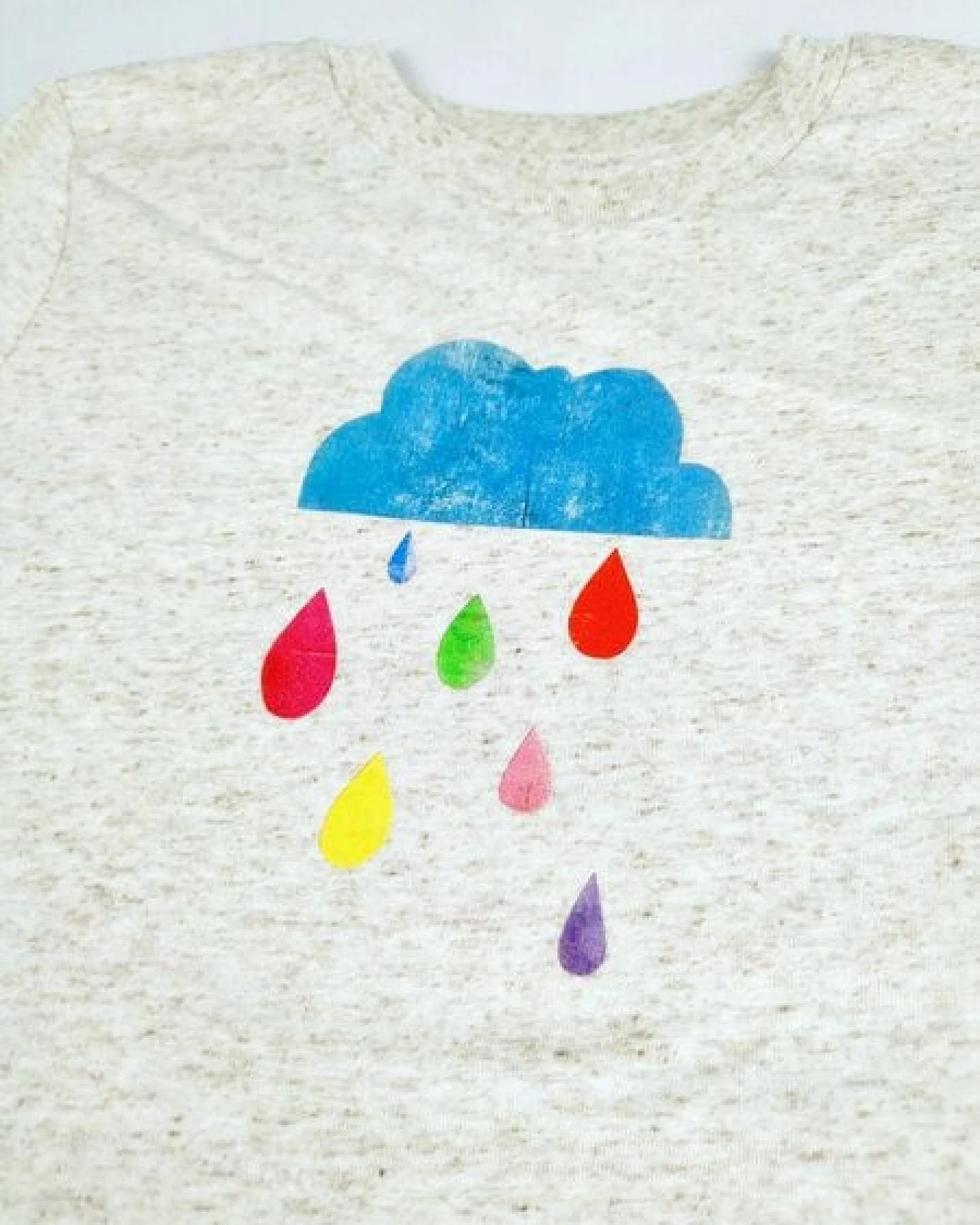 Meladi Kinder Shirt aus Biobaumwolle - Regenwolke auf Eco Heather – Ansicht 4
