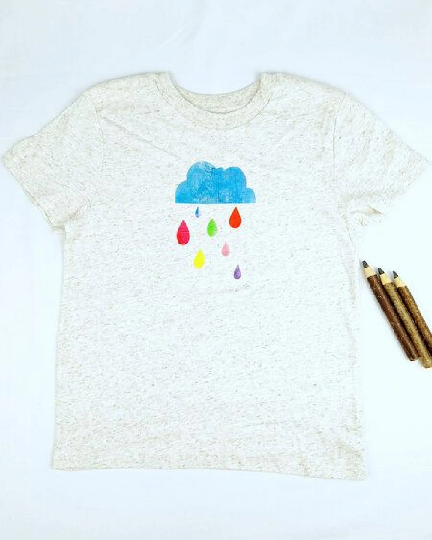 Meladi Kinder Shirt aus Biobaumwolle - Regenwolke auf Eco Heather – Ansicht 2