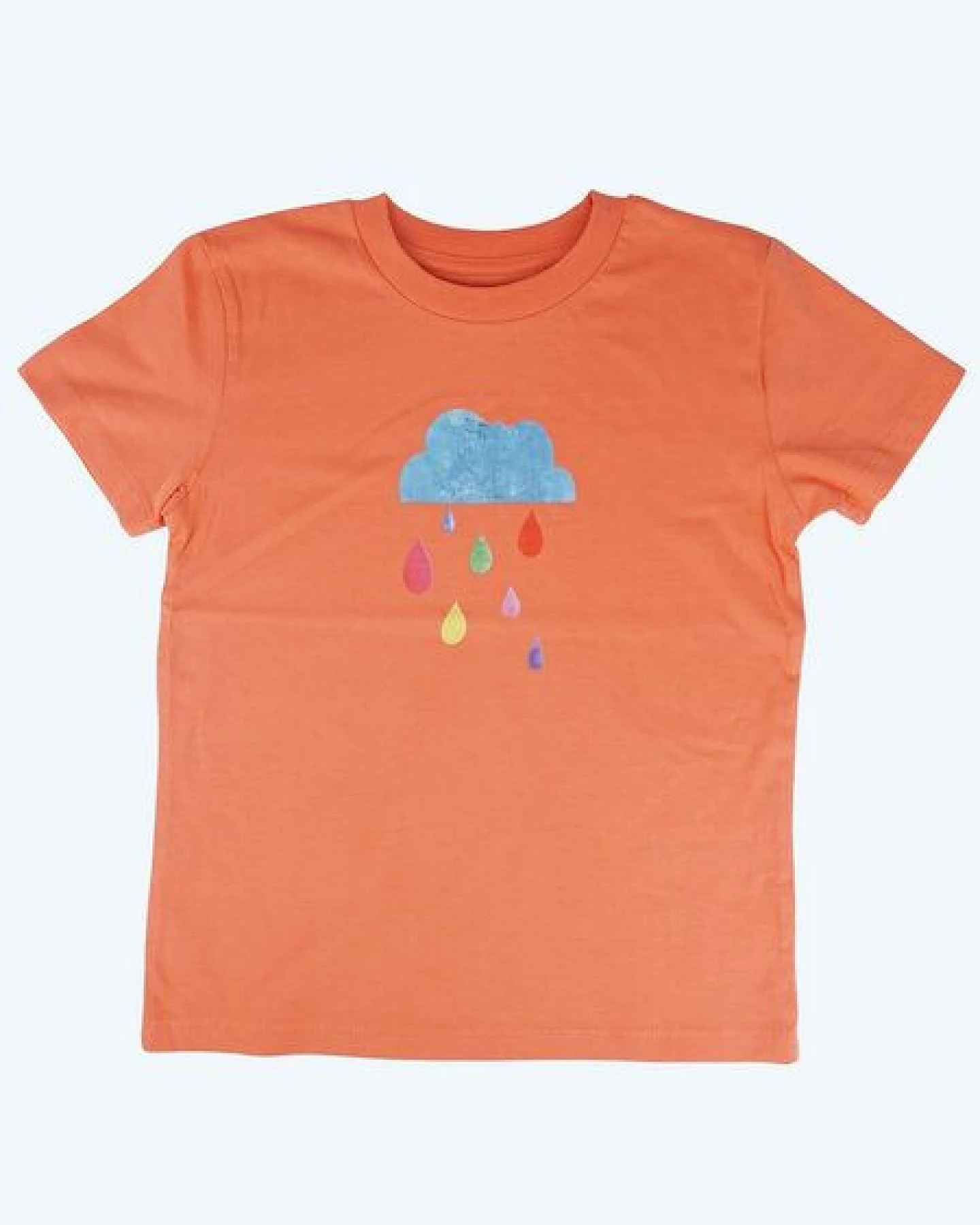 MELAdi Kinder Shirt aus Biobaumwolle - Regenwolke auf Orange – Ansicht 2