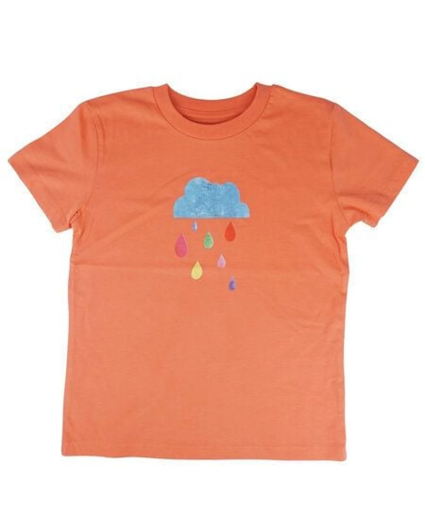Meladi Kinder Shirt aus Biobaumwolle - Regenwolke auf Orange – Ansicht 3