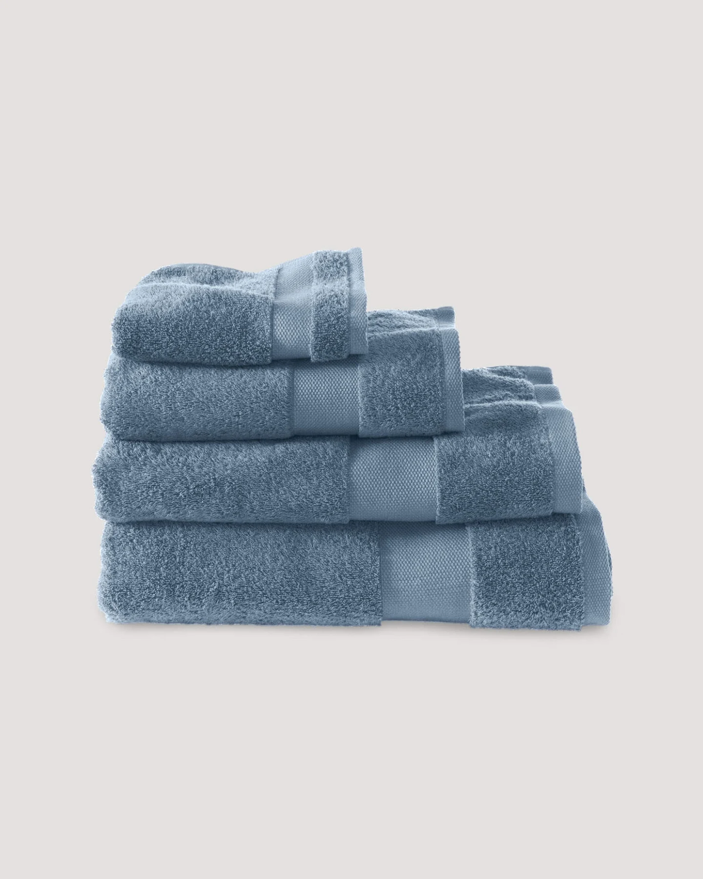hessnatur Frottier Handtuch aus Bio-Baumwolle - blau - Größe 50x100 cm – Ansicht 2
