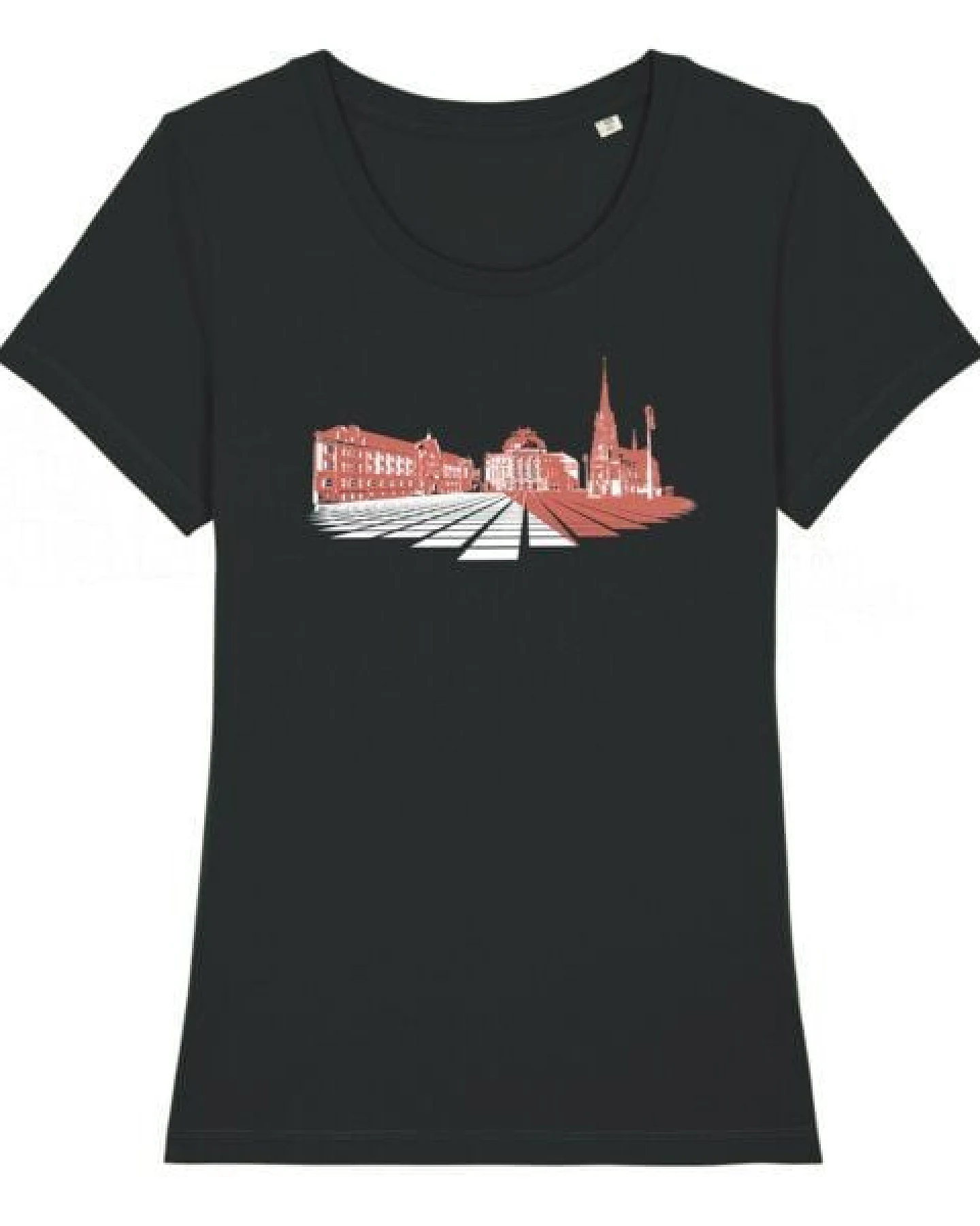 Spangeltangel Damen T-Shirt „Opernplatz“, für Frauen, Stadt, bedruckt, Biobaumwolle – Ansicht 2