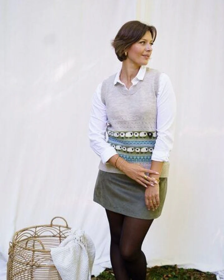 Haus of Namaste Fair Isle Sweater Vest: Hand-Spun 100% Lammwolle