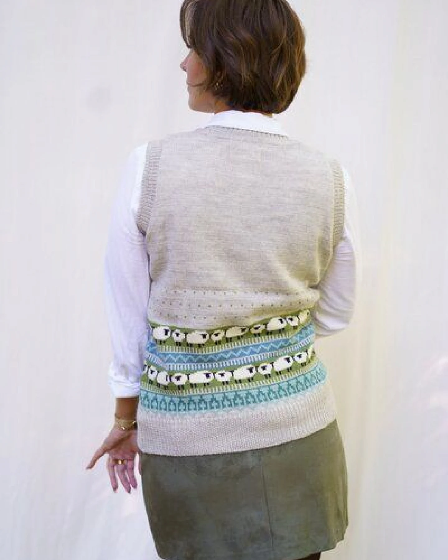 Haus of Namaste Fair Isle Sweater Vest: Hand-Spun 100% Lammwolle – Ansicht 3