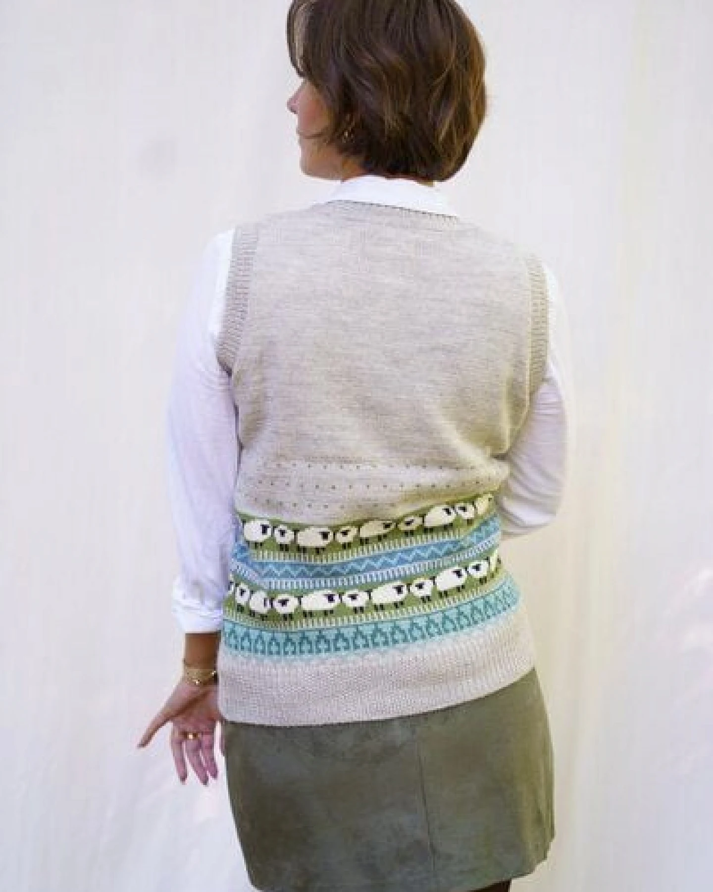 Haus of Namaste Fair Isle Sweater Vest: Hand-Spun 100% Lammwolle – Ansicht 3