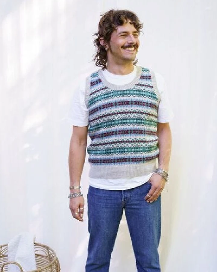 Haus of Namaste Fair-Isle-Pullover in Haferflocken und Waldgrün