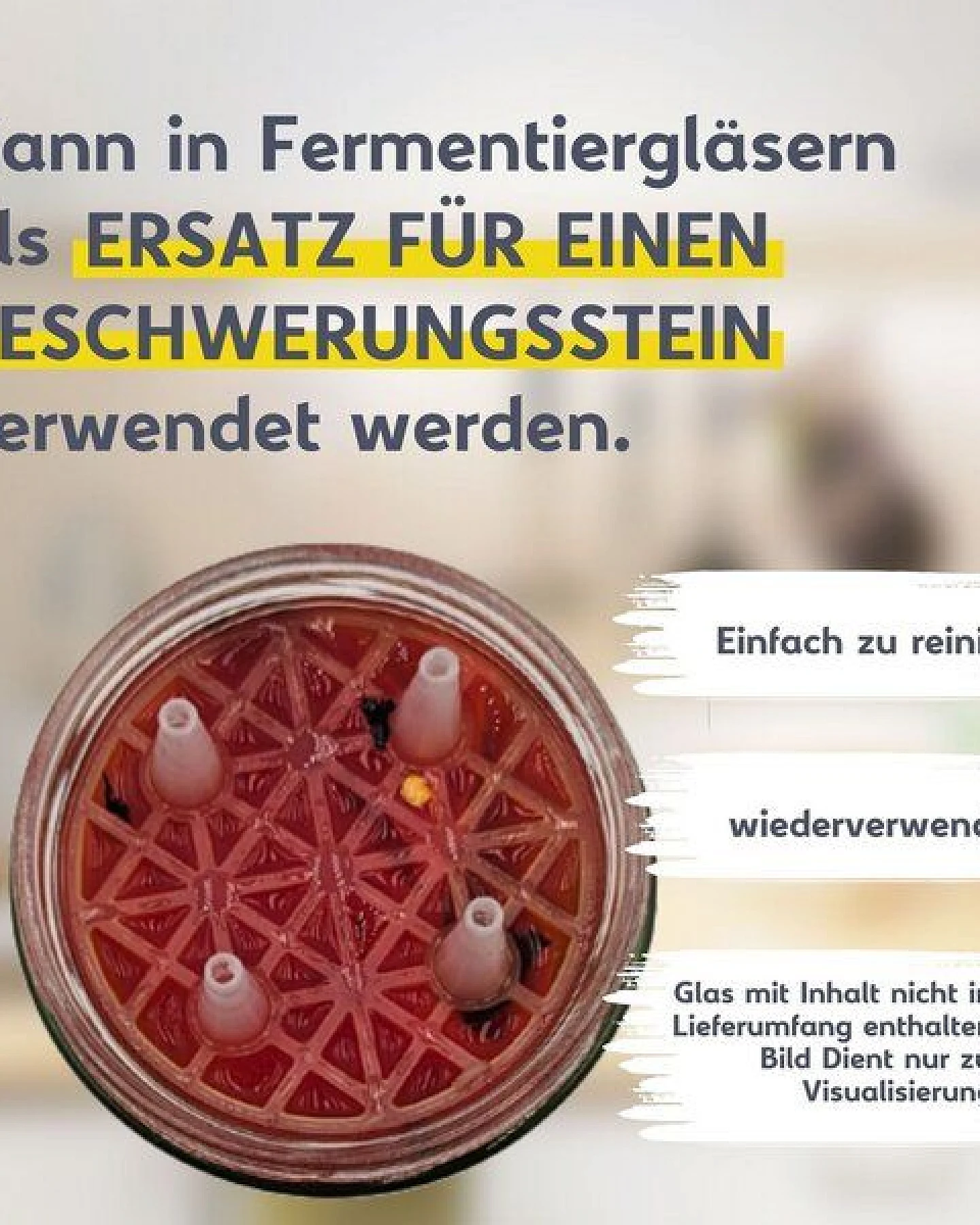 mikken Fermentiergitter Eintauchgitter für große Gläser Gitter zum Fermentieren Ø 10,5 cm – Ansicht 2