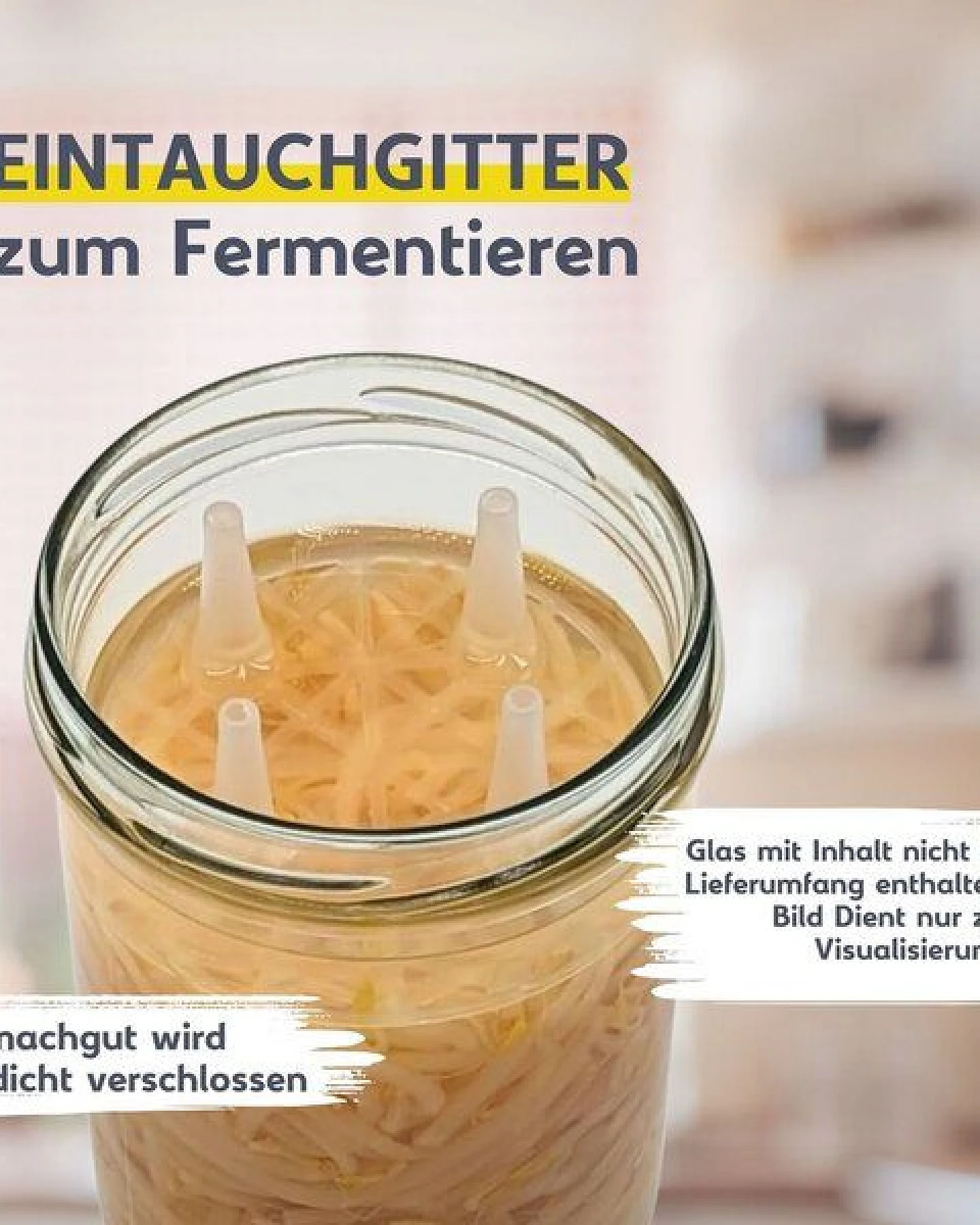 mikken Fermentiergitter Eintauchgitter für große Gläser Gitter zum Fermentieren Ø 10,5 cm – Ansicht 3