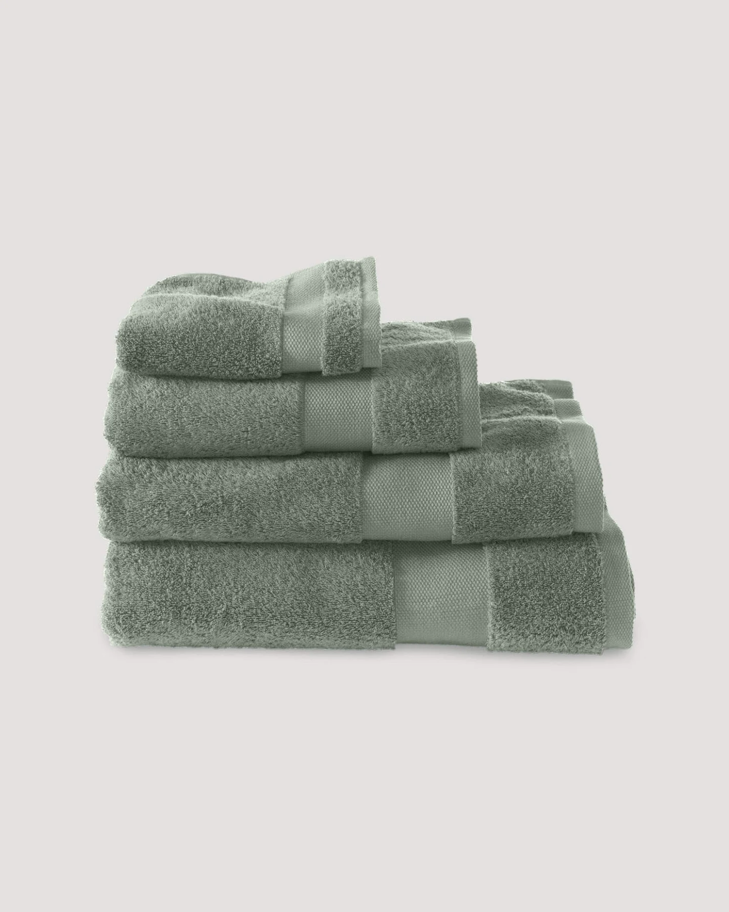 hessnatur Frottier Handtuch aus Bio-Baumwolle - grün - Größe 50x100 cm – Ansicht 2