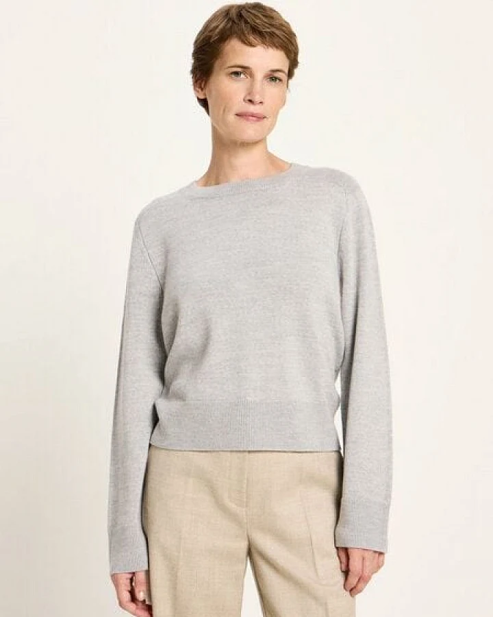 LANIUS Cropped Pullover (GOTS) aus Bio-Schurwolle