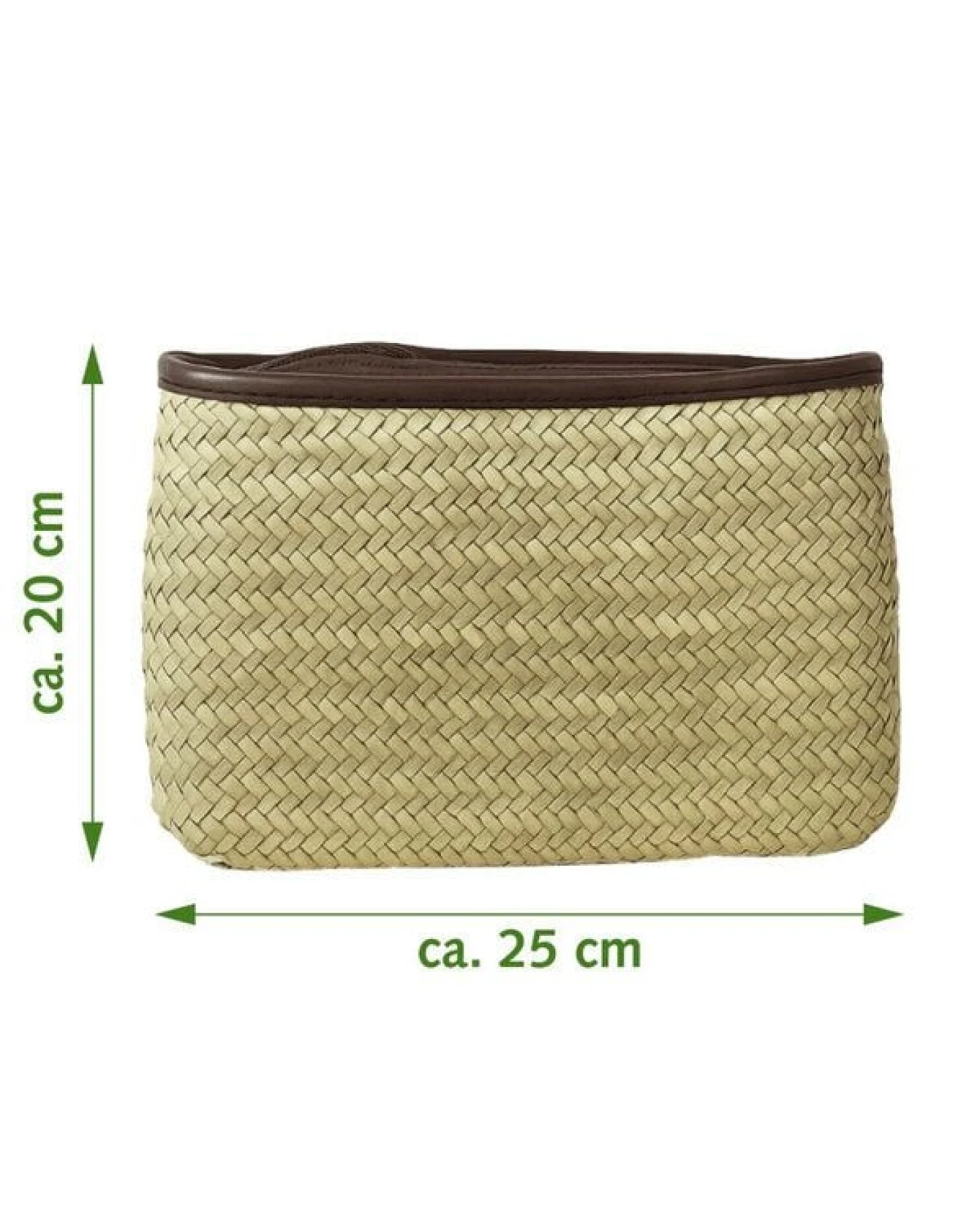 NATUREHOME Kulturbeutel aus Schilfblatt - Nachhaltige Kosmetiktasche, Handgemacht, Naturmaterial, Reiseetui & Badezimmer-Organizer, 25 x 20 cm – Ansicht 4