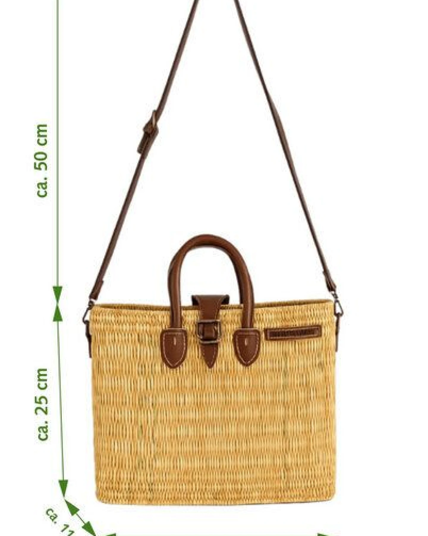 NATUREHOME Schultertasche mit abnehmbarem Schultergurt & Verschluß – Ansicht 4