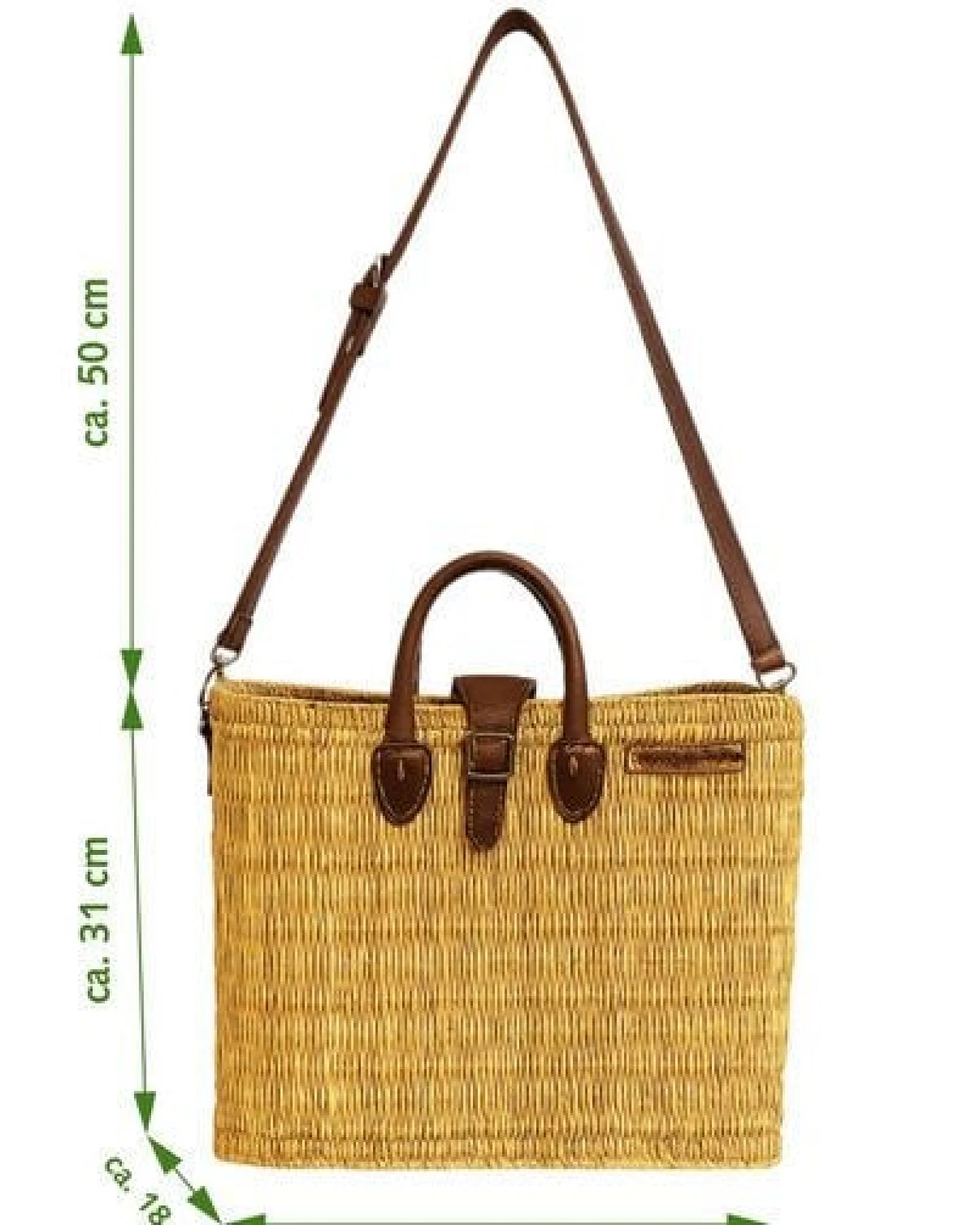 NATUREHOME Schultertasche mit abnehmbarem Schultergurt & Verschluß – Ansicht 4