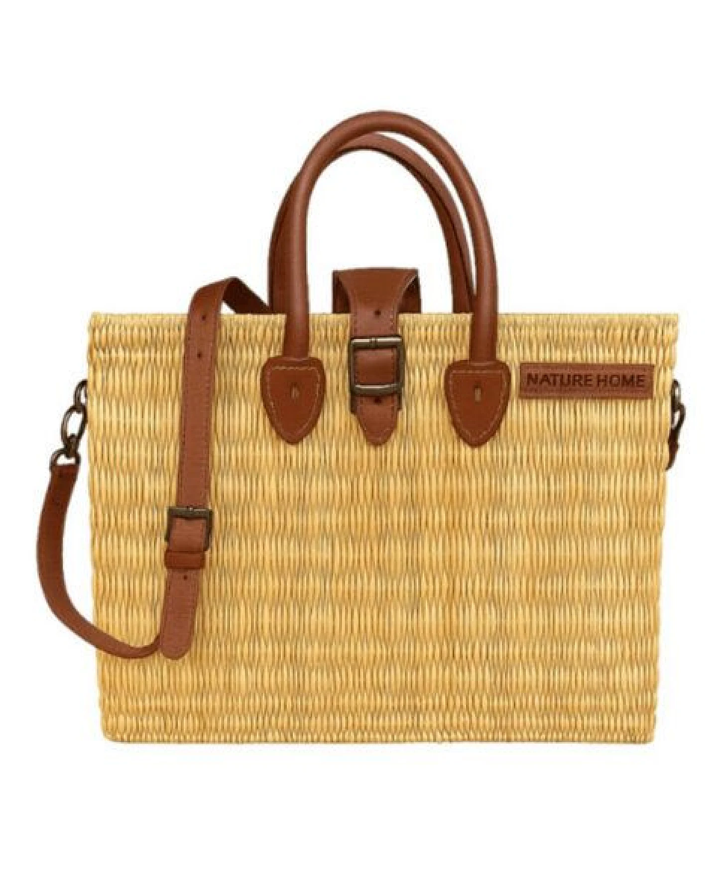 NATUREHOME Schultertasche mit abnehmbarem Schultergurt & Verschluß – Ansicht 2