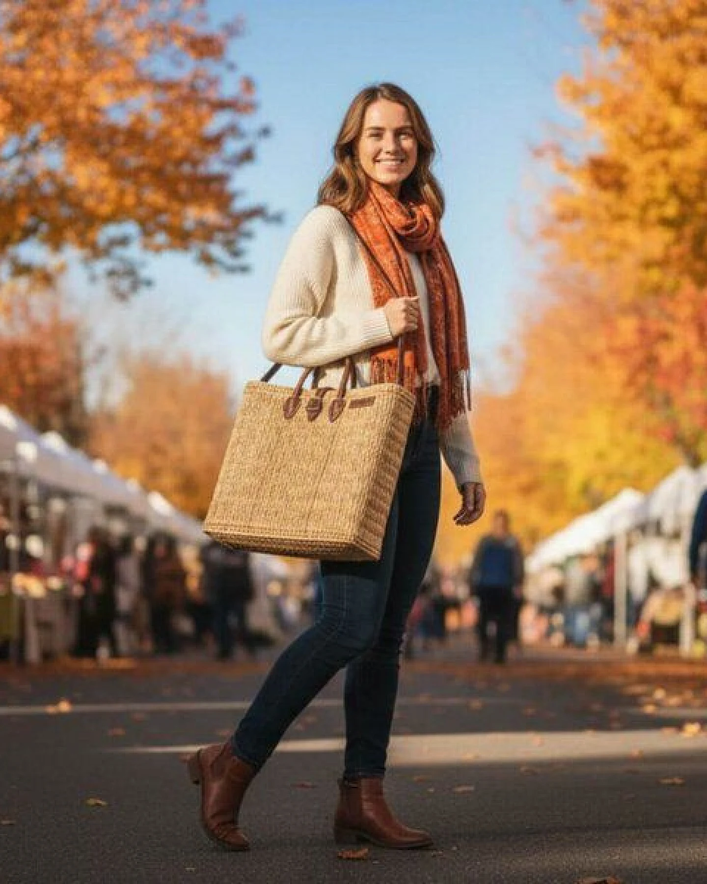 NATUREHOME Schultertasche mit abnehmbarem Schultergurt & Verschluß – Ansicht 3