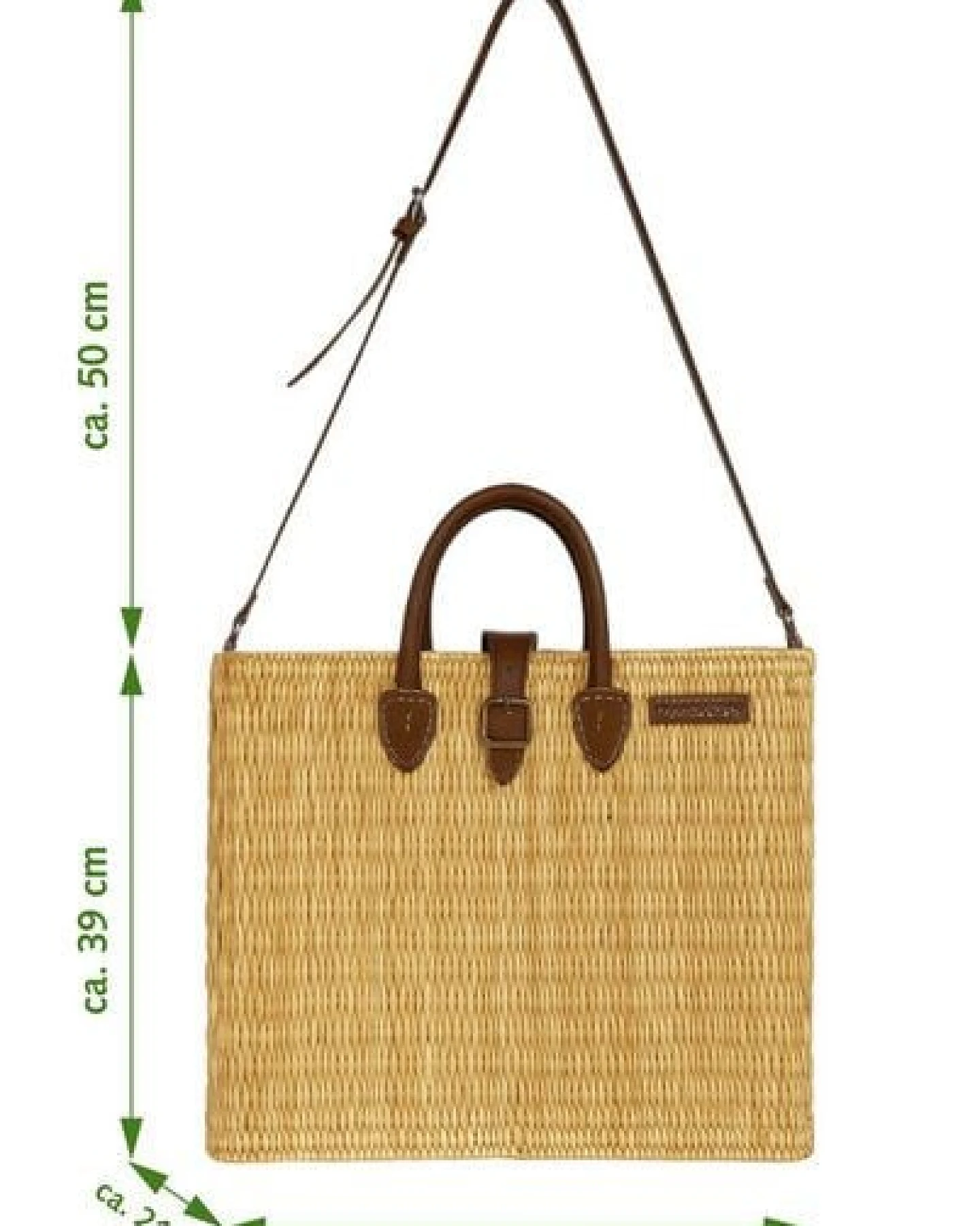 NATUREHOME Schultertasche mit abnehmbarem Schultergurt & Verschluß – Ansicht 4