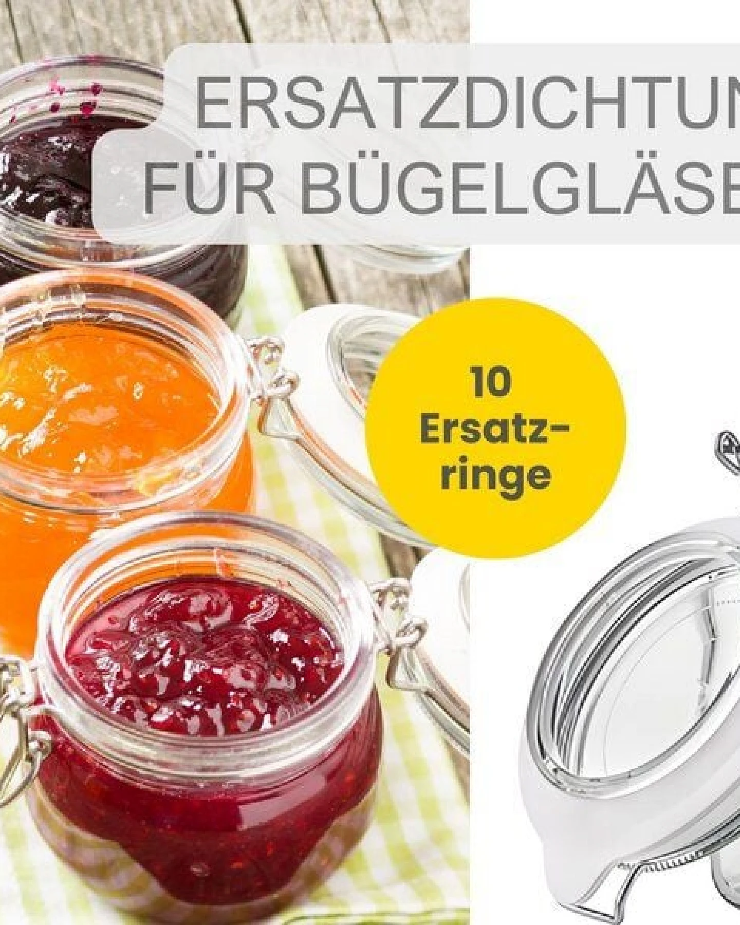 mikken 10 Einkochringe für Bügelverschlussgläser / WECK-Gläser aus Naturkautschuk – Ansicht 4
