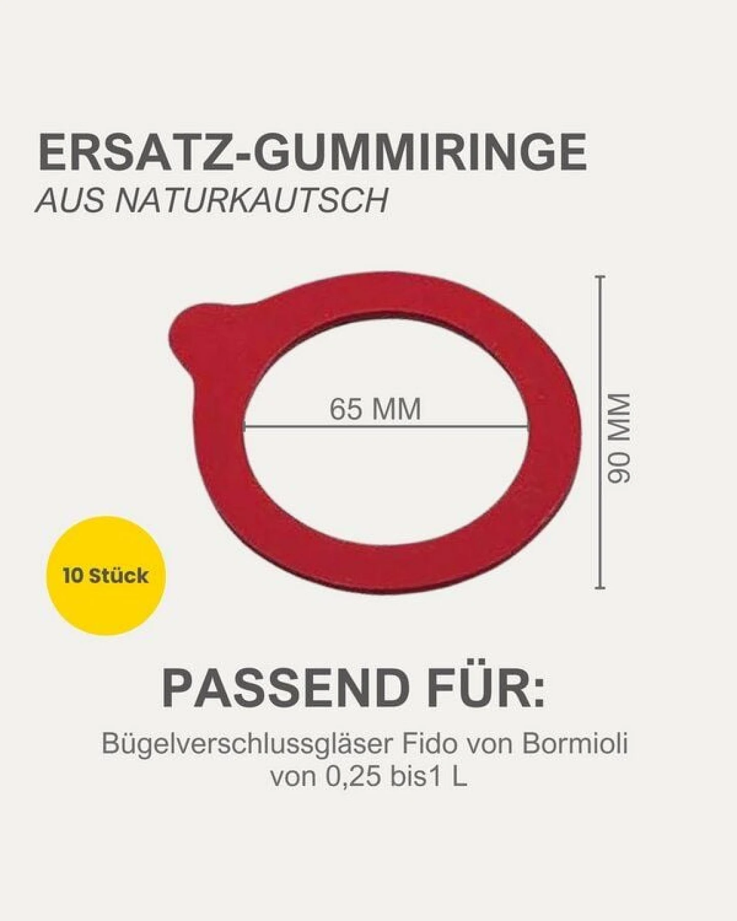 mikken 10 Einkochringe für Bügelverschlussgläser / WECK-Gläser aus Naturkautschuk – Ansicht 3