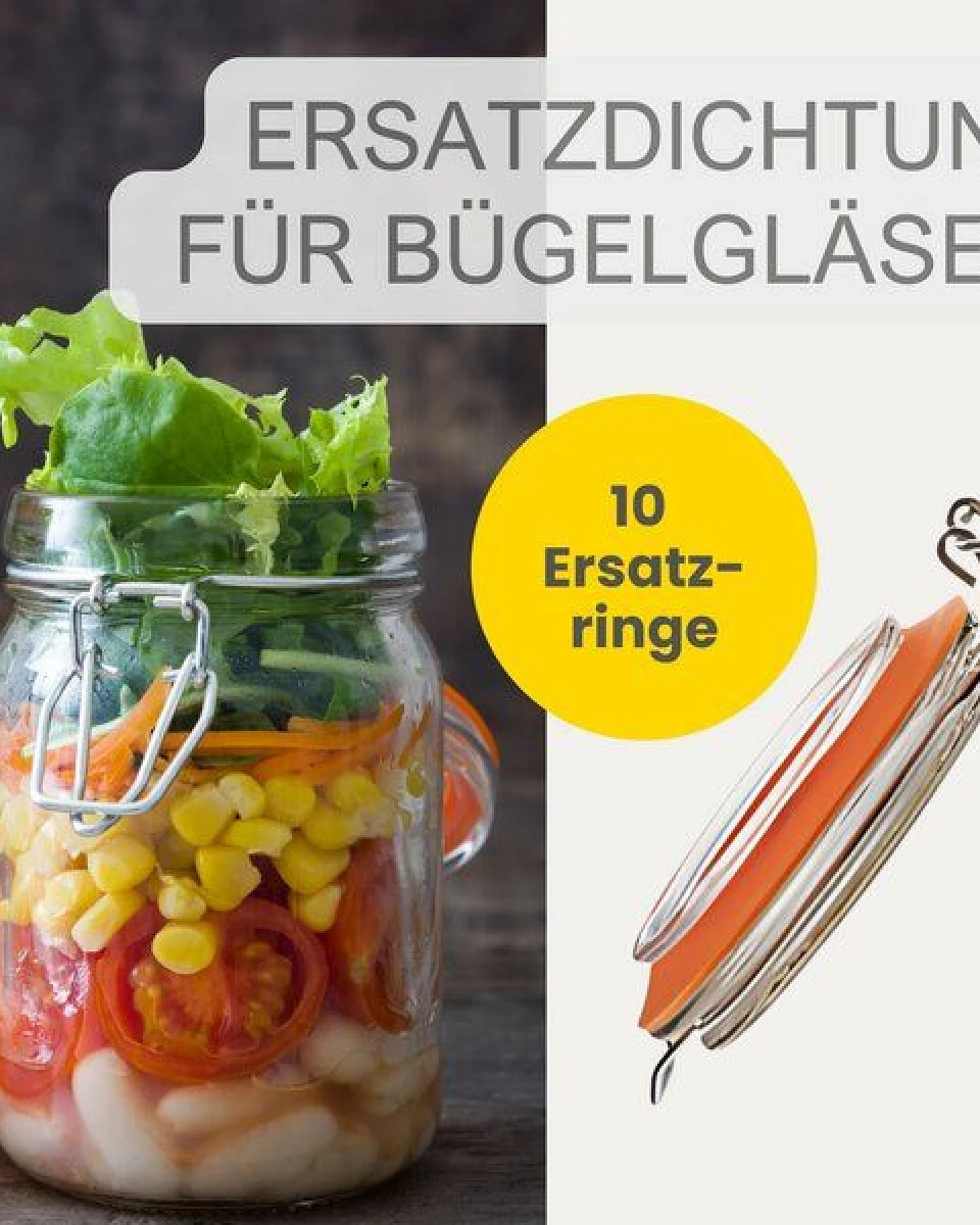 mikken 10 Einkochringe für Bügelverschlussgläser / WECK-Gläser aus Naturkautschuk – Ansicht 3
