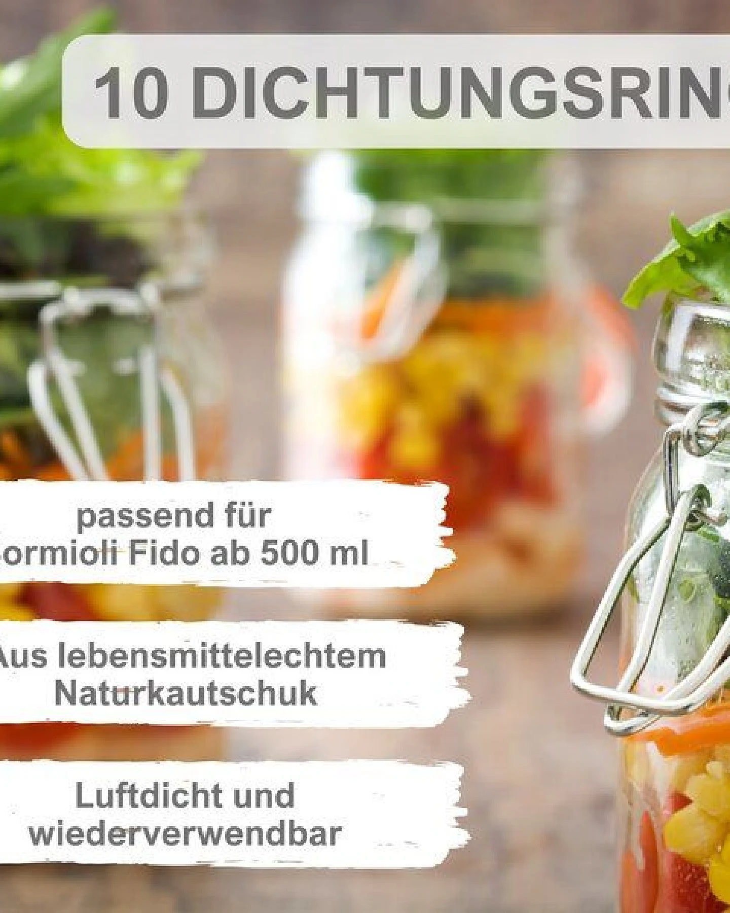 mikken 10 Einkochringe für Bügelverschlussgläser / WECK-Gläser aus Naturkautschuk – Ansicht 4