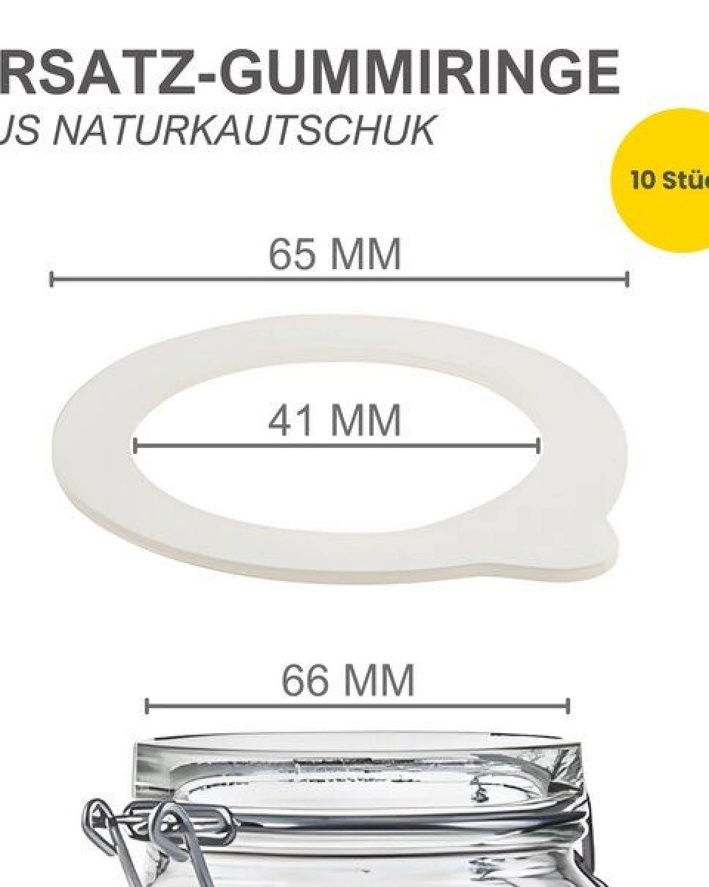 mikken 10 Einkochringe für Bügelverschlussgläser / WECK-Gläser aus Naturkautschuk – Ansicht 2
