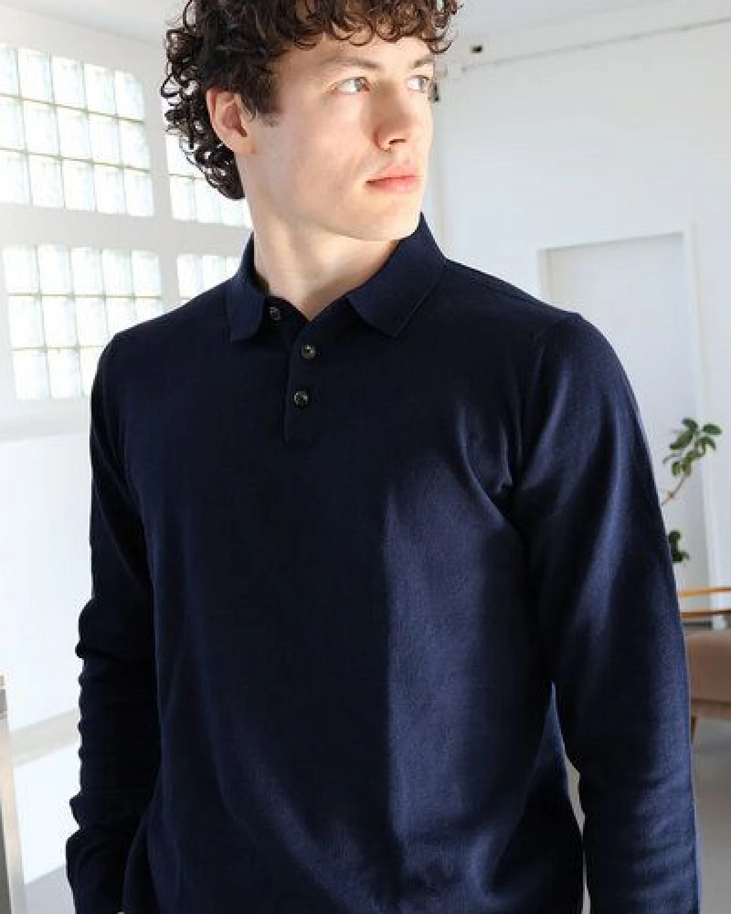 Kultgut Fühl dich wohl- Weicher Strickpullover mit geknöpftem Kragen /100% Biobaumwolle – Ansicht 2