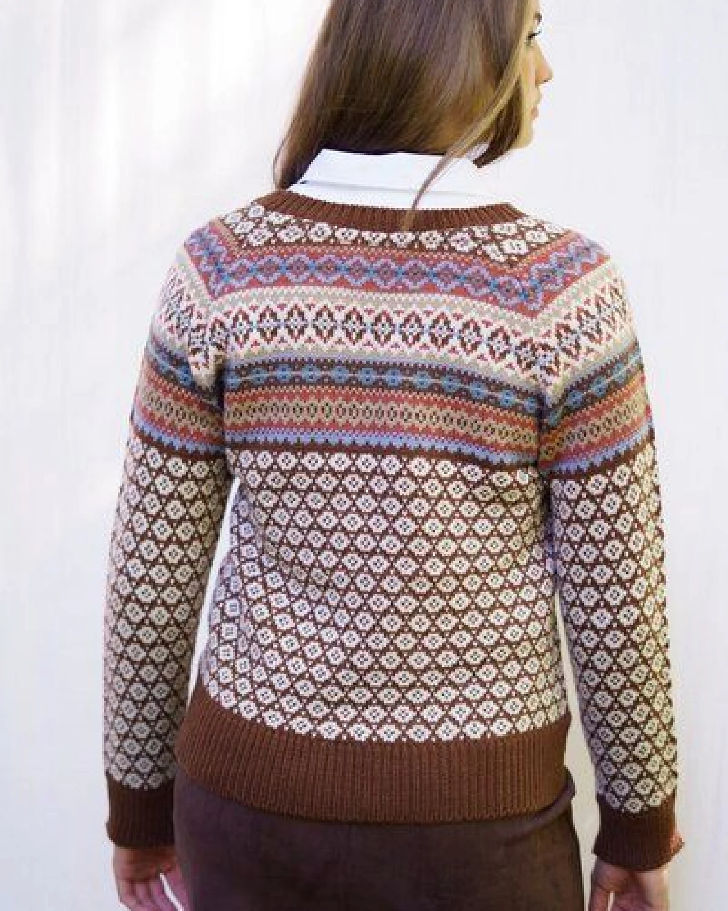 Haus of Namaste Fair-Isle-Pullover aus 100 % Lammwolle – Ansicht 3