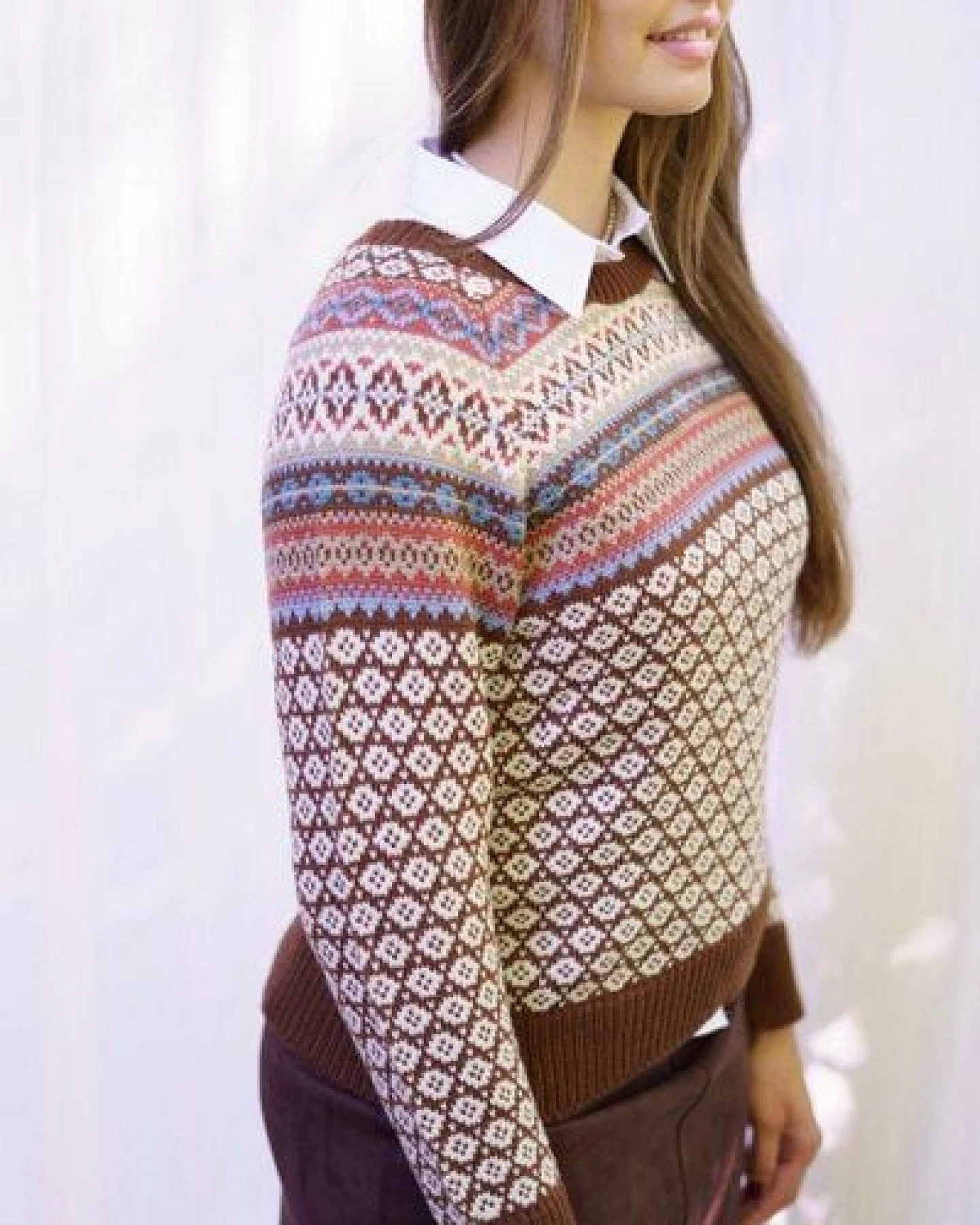 Haus of Namaste Fair-Isle-Pullover aus 100 % Lammwolle – Ansicht 4