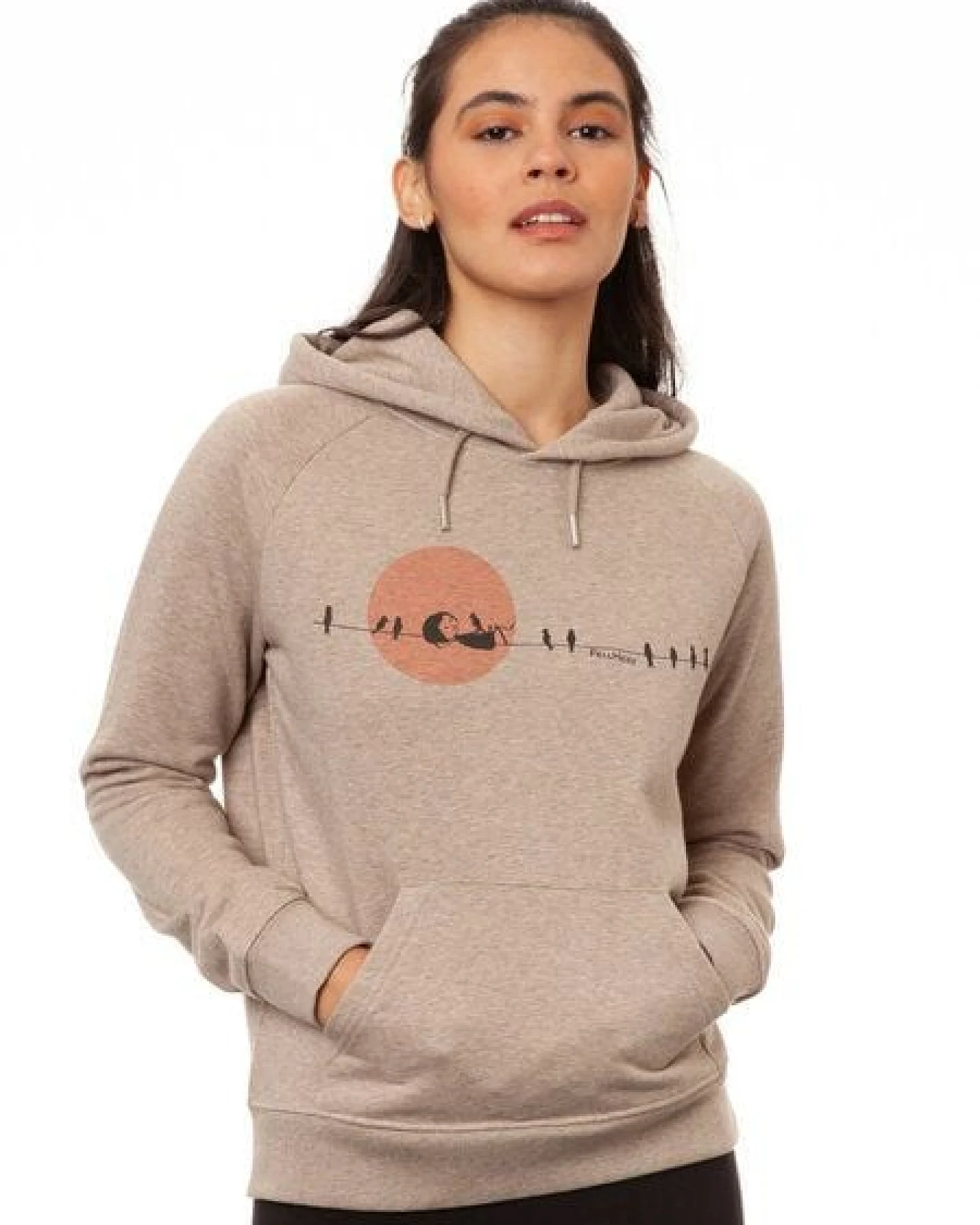 FellHerz Damen Hoodie Sunrise heather sand, Bio Fair und Vegan – Ansicht 4