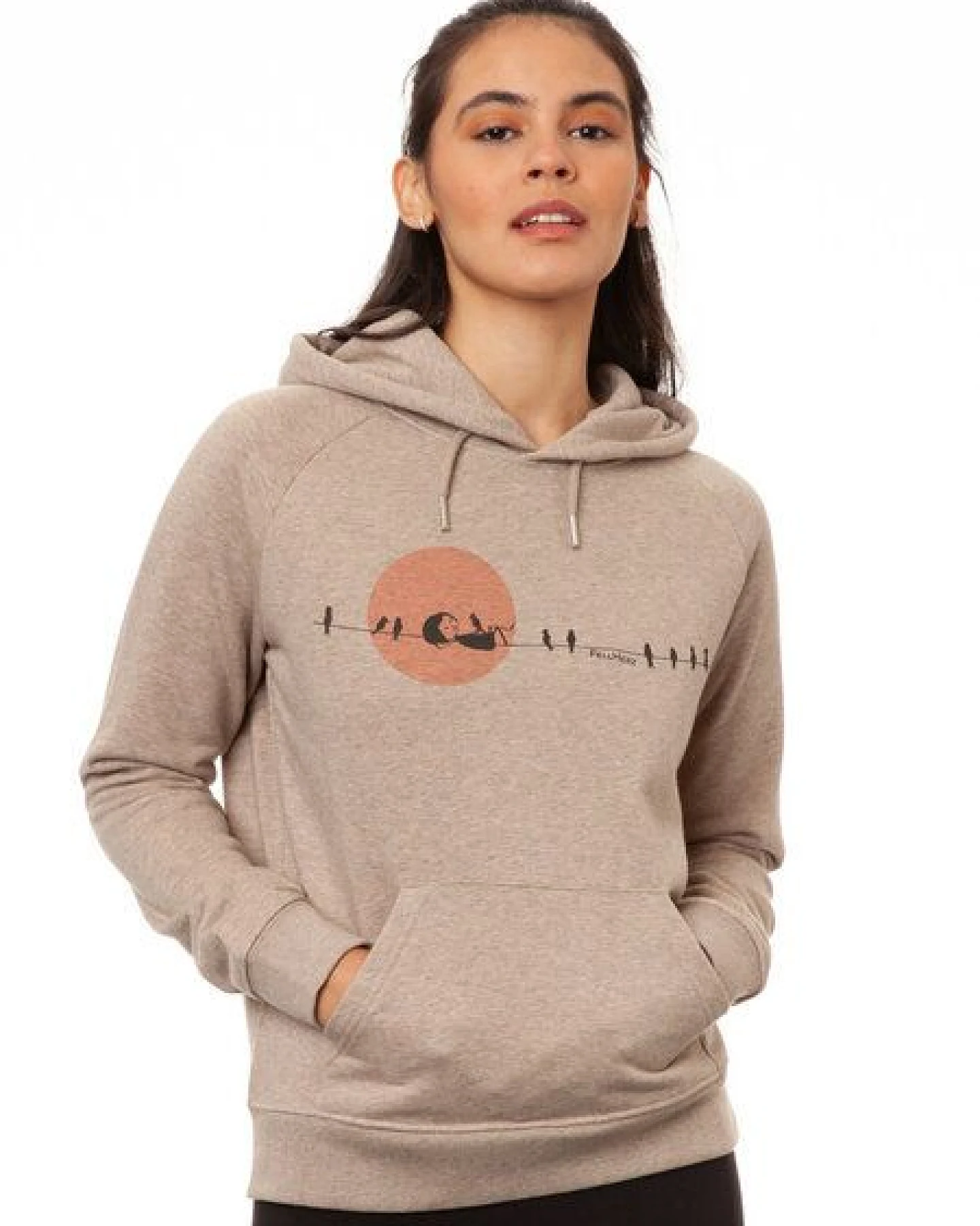 FellHerz Damen Hoodie Sunrise heather sand, Bio Fair und Vegan – Ansicht 4