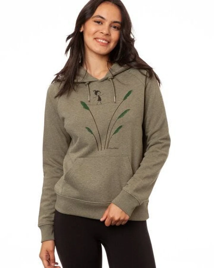 FellHerz Damen Hoodie Seiltanz heather khaki, Bio Fair und Vegan