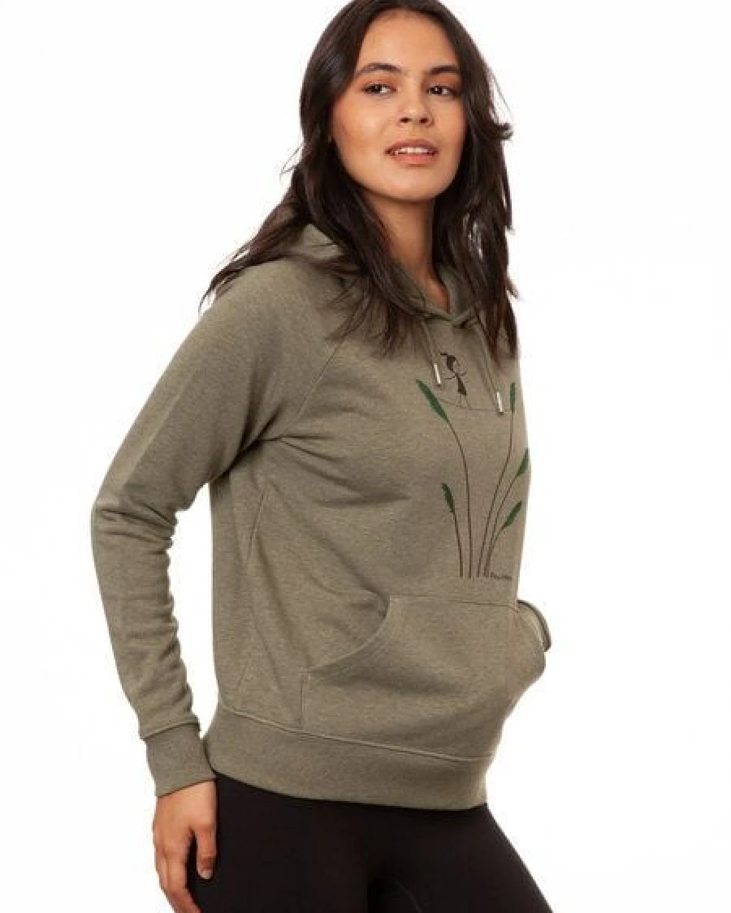 FellHerz Damen Hoodie Seiltanz heather khaki, Bio Fair und Vegan – Ansicht 4