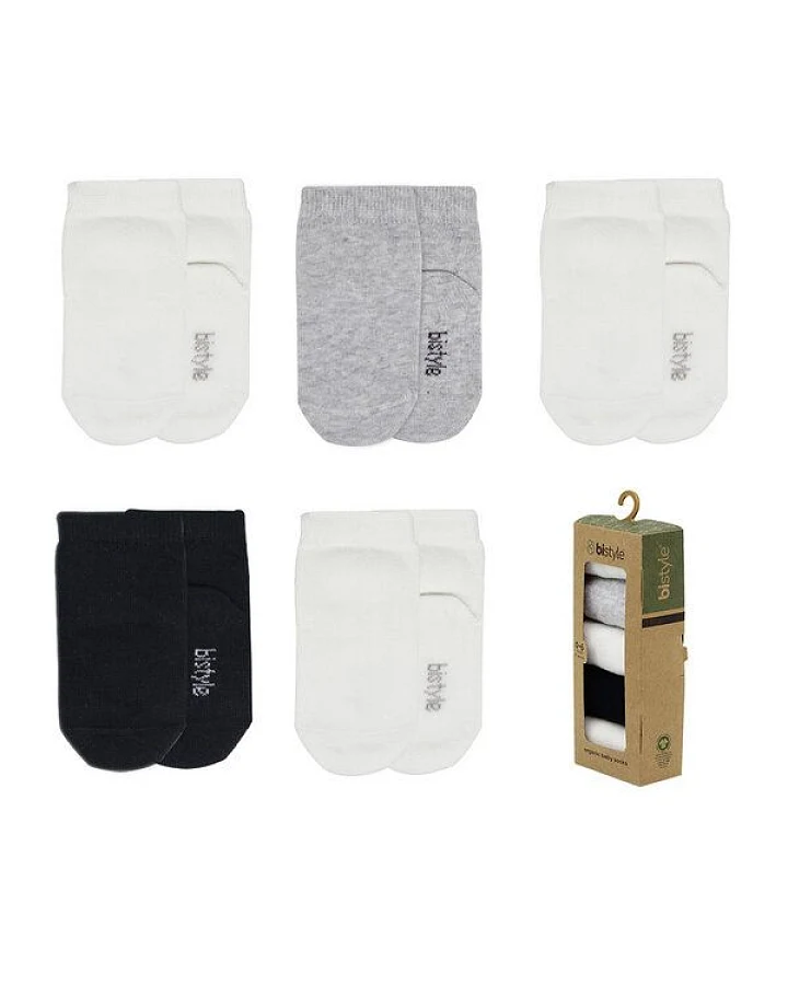 bistyle Baby-Socken Basic 5er-Pack – Kurzsocken, 0-6 Monate, zertifiziert, hoher Baumwollanteil