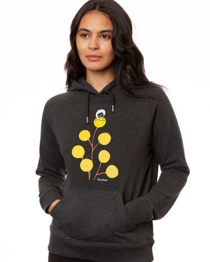 FellHerz Damen Hoodie Just relax dark grey melange, Bio Fair und Vegan