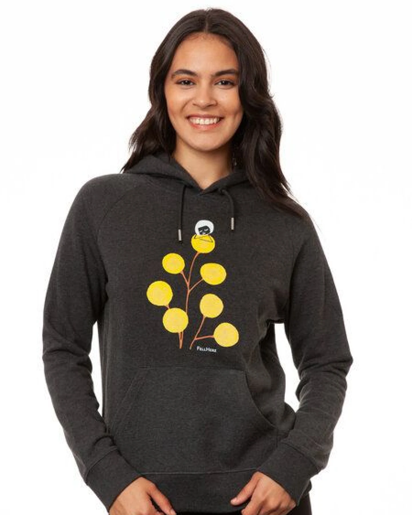 FellHerz Damen Hoodie Just relax dark grey melange, Bio Fair und Vegan – Ansicht 2